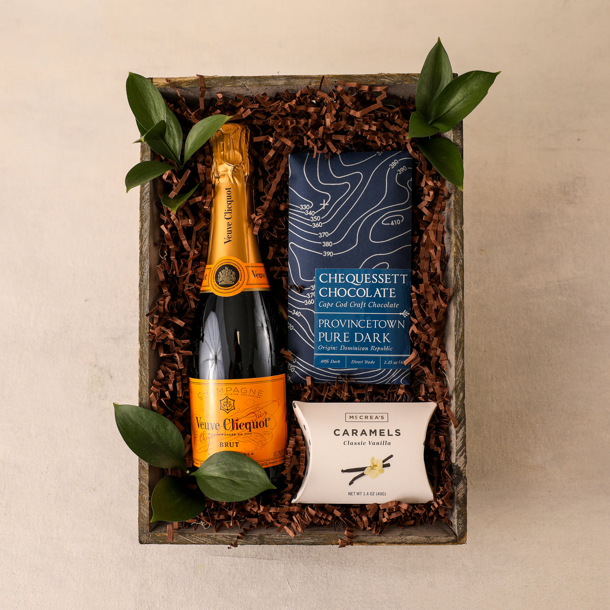 [Champagne] CDセット Veuve Clicquot Champagne (Rose + Brut) Wooden Gift Box
