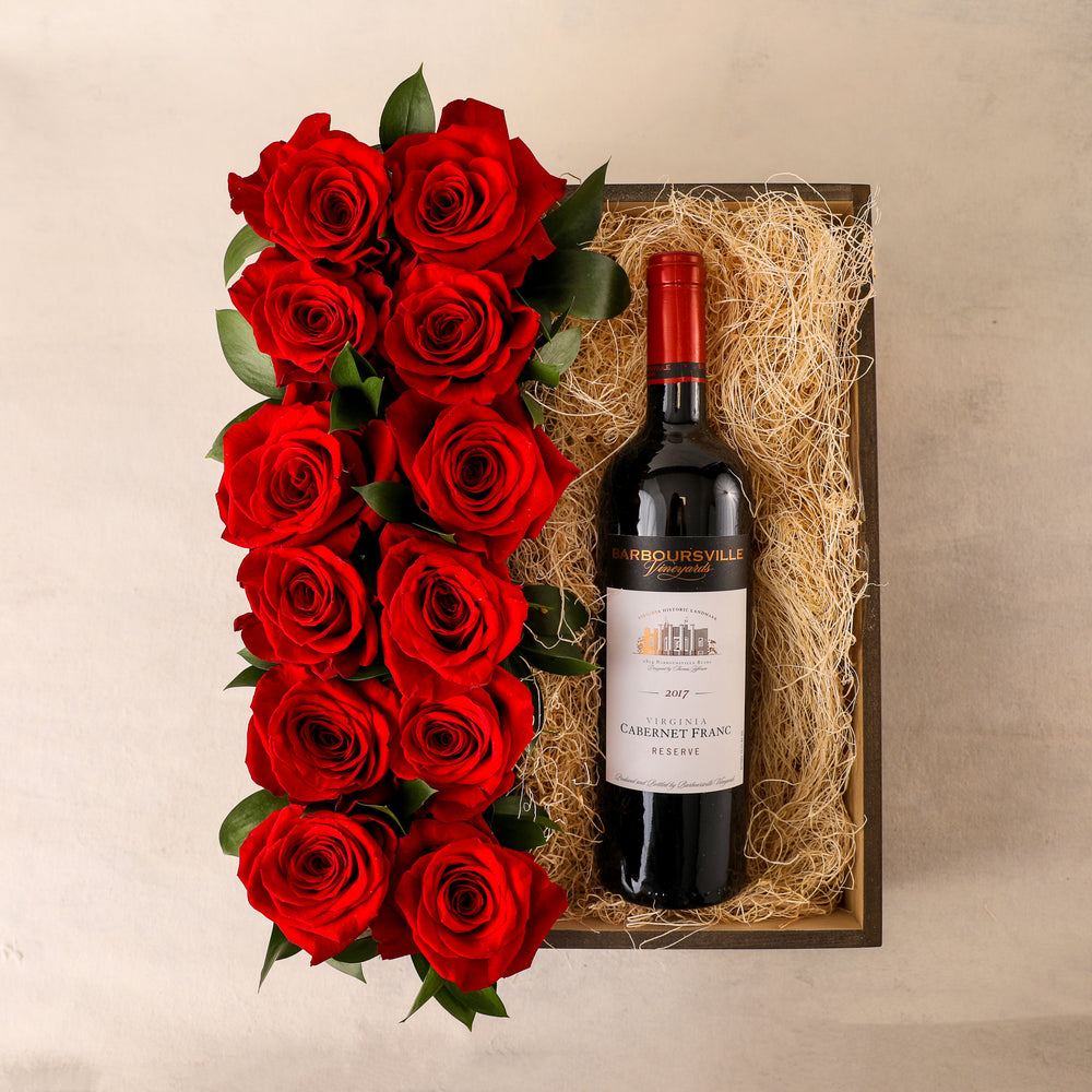 Roses and Wine Gift Box