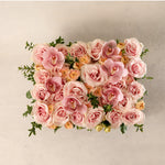 The Jardiniere Flowers Signature Flower Box Portsmouth New Hampshire Seacoast New England Florist Order Online for Local Delivery gorgeous flowers presented in a maine-in-maine wood box perfect present home business events just because happy birthday congratulations perfect gift thank you I love you Maine New Hampshire family-owned best local florist shown in pink colorful flowers roses orchids flower creation design customized support small business premium flowers
