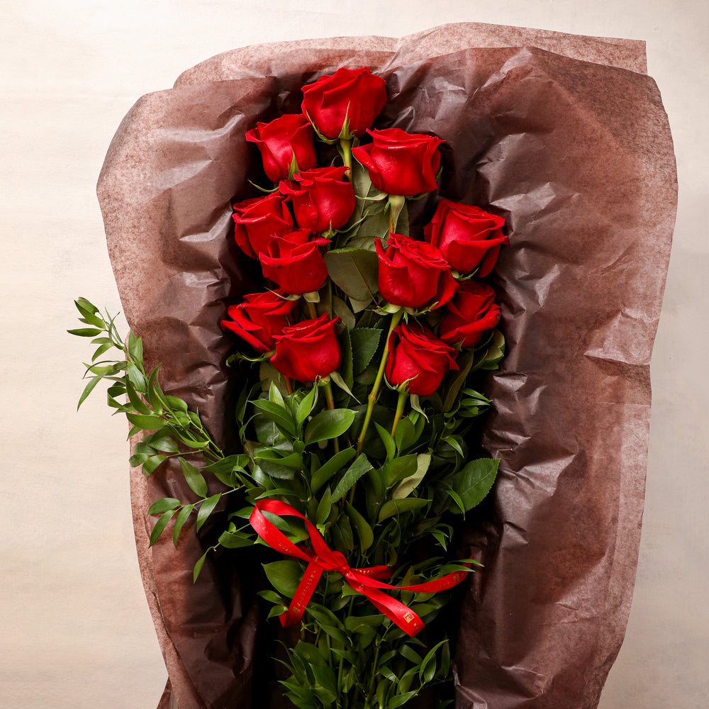 One Dozen Long Stemmed Roses in a Box